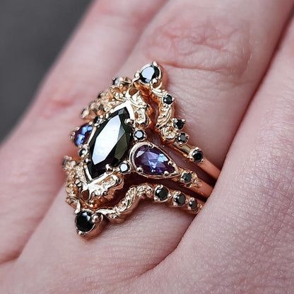 Witch’s Ward Obsidian Amethyst Ring