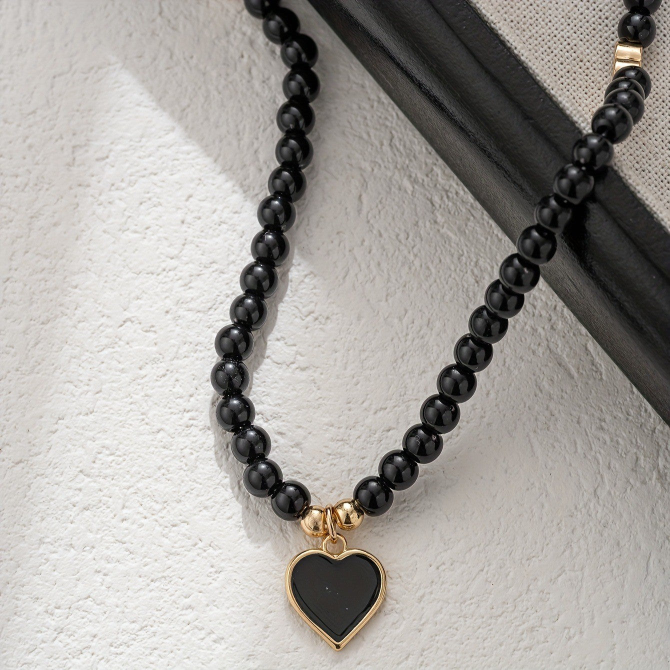 Obsidian Love Bead Necklace