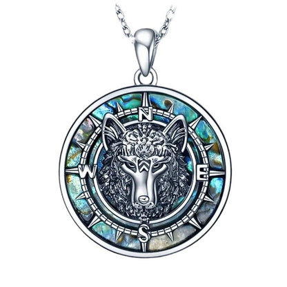 Celestial Wolf Compass Necklace