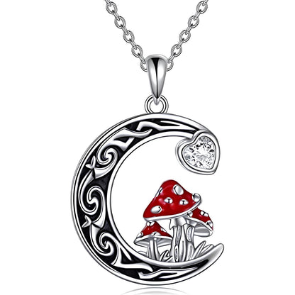 Mystic Mushroom Crescent Necklace