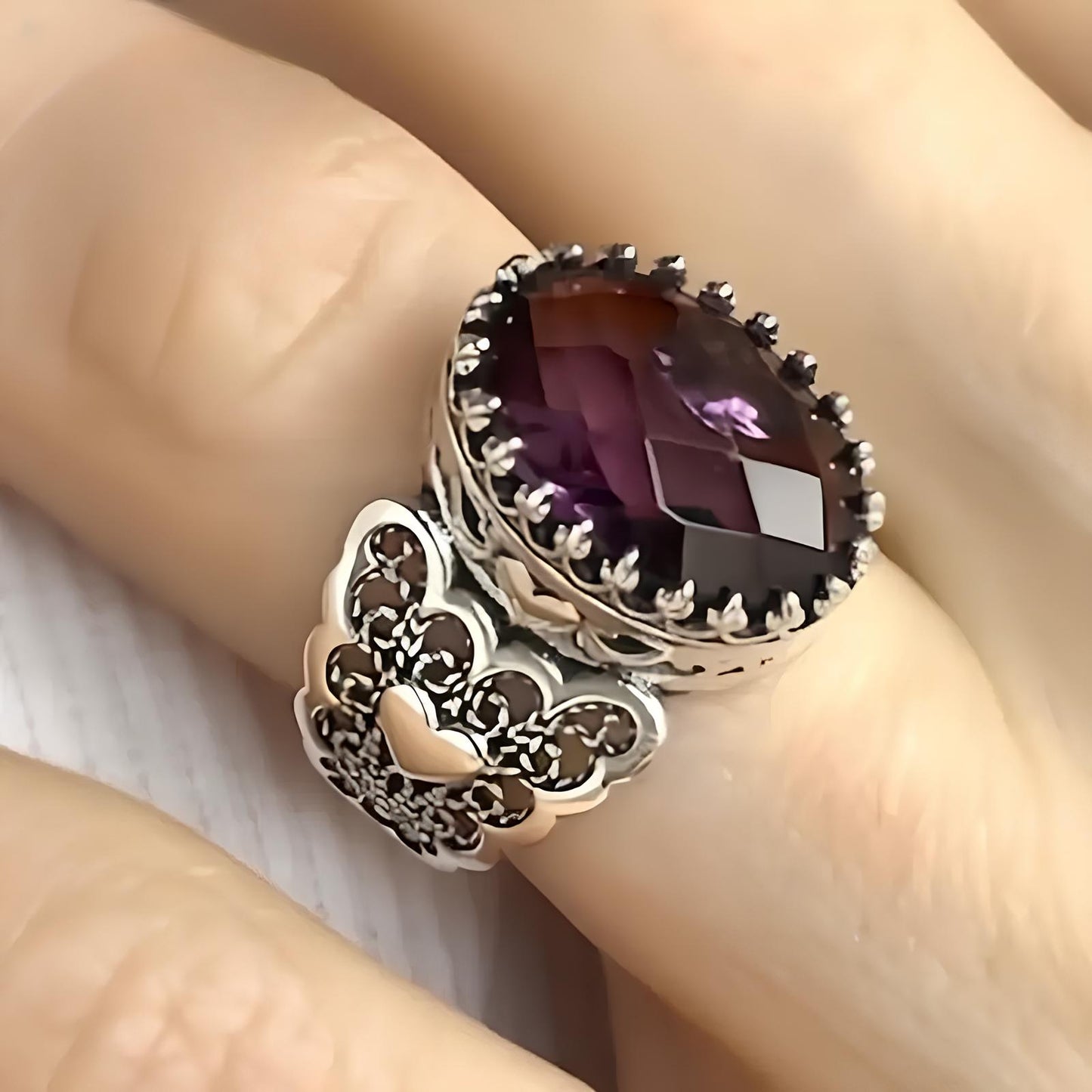 Amethyst Crown of Love Ring