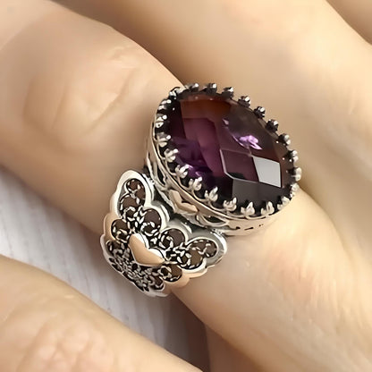Amethyst Crown of Love Ring