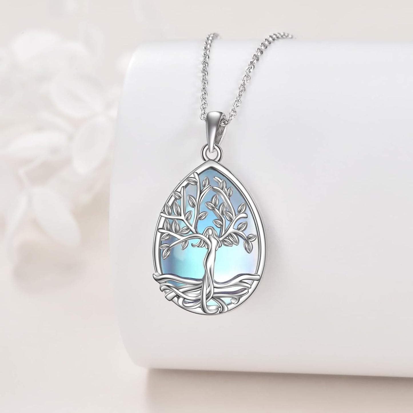 Tree of Life Moon Drop Necklace