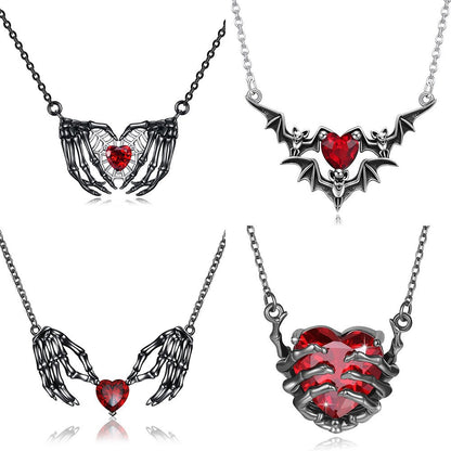 Crimson Heart Gothic Necklace