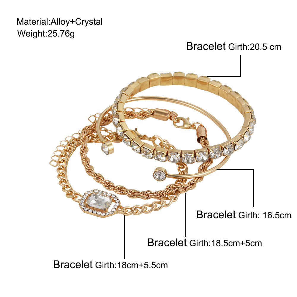 Celestial Whispers: A Bohemian Crystal Bracelet Set (4 pcs)
