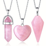 3pc Rose Quartz Necklace