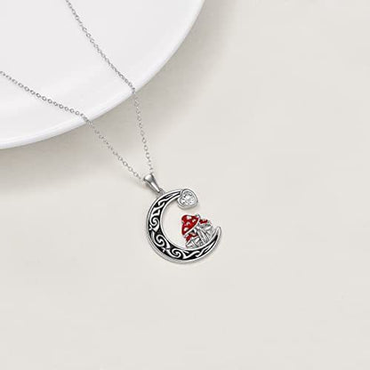 Mystic Mushroom Crescent Necklace