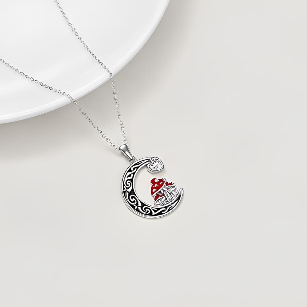 Mystic Mushroom Crescent Necklace