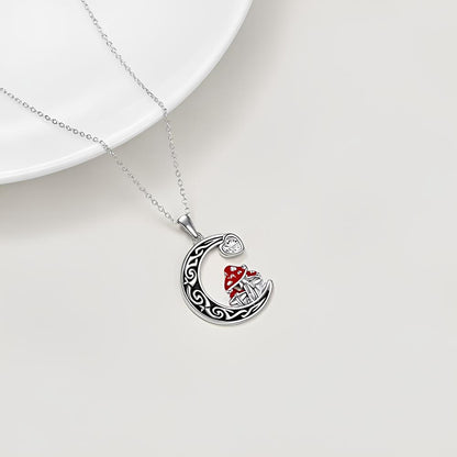Mystic Mushroom Crescent Necklace