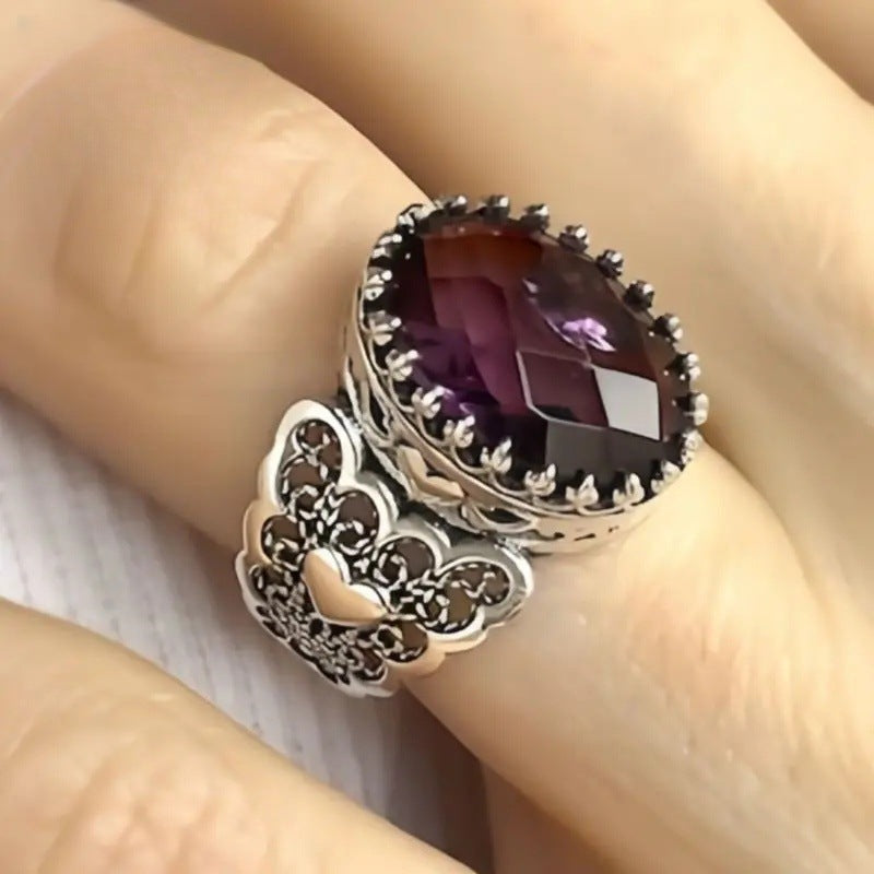 Amethyst Crown of Love Ring