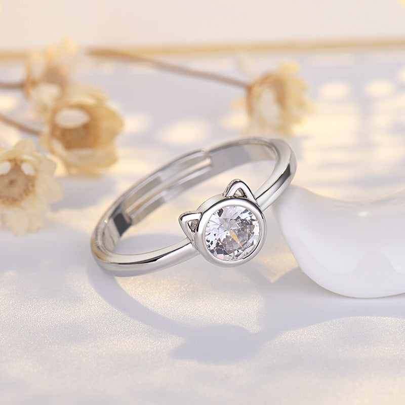 Mystic Catlight Solitaire Ring
