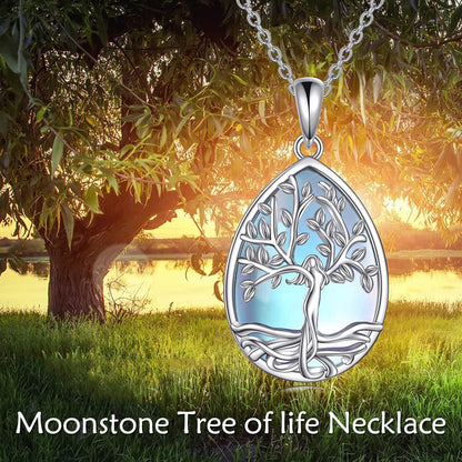 Tree of Life Moon Drop Necklace