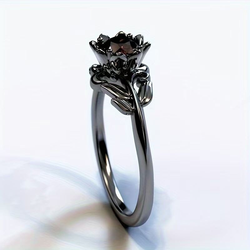 BloodRose Witch Flower Crystal Ring