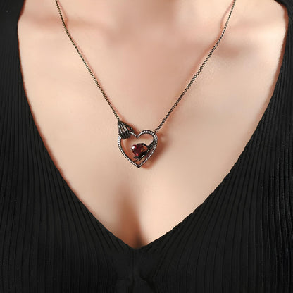 Crimson Heartbound Skeleton Necklace