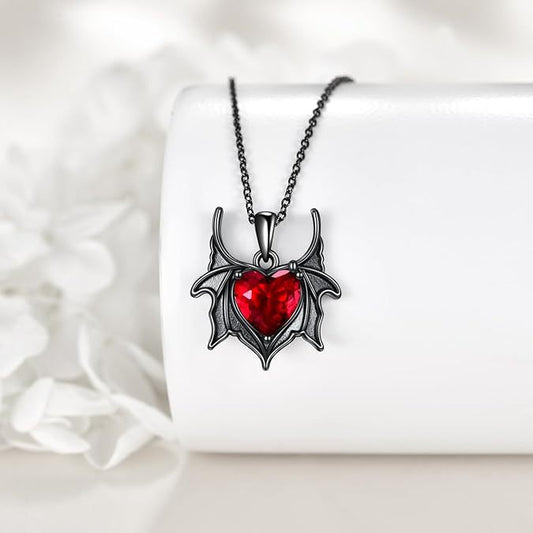 Batwing Crimson Love Necklace