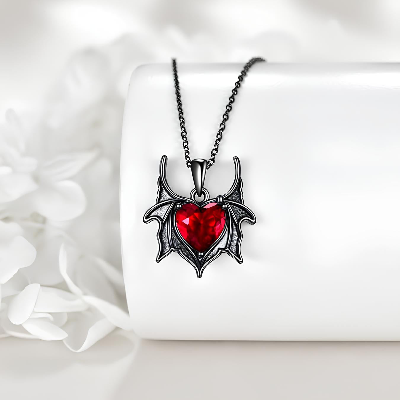 Batwing Crimson Love Necklace