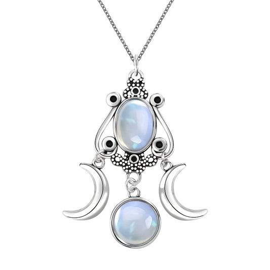 Opaline Triple Goddess Necklace