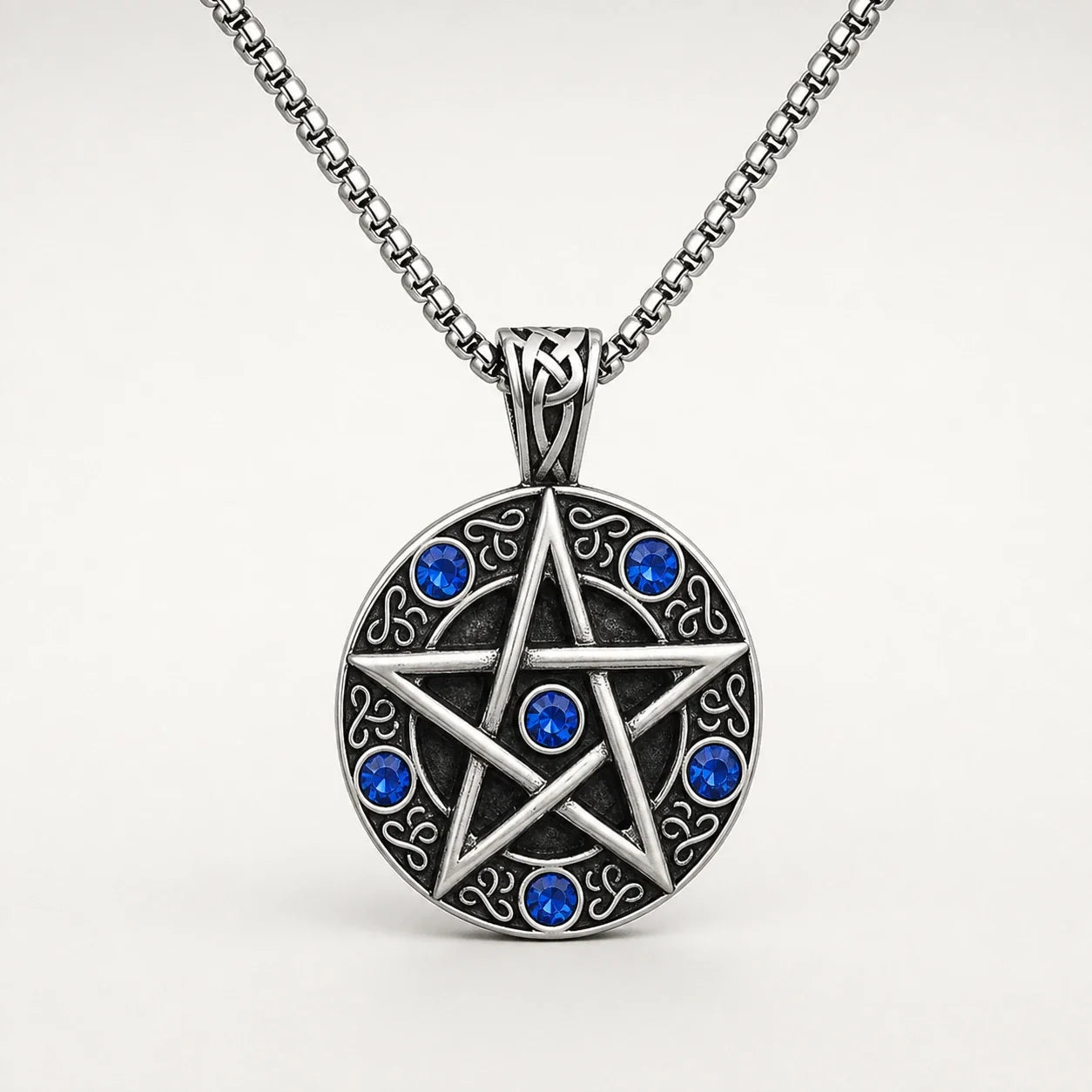Pentacle Crystal Protection Necklace studio product photo