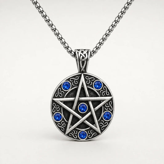 Pentacle Crystal Protection Necklace studio product photo