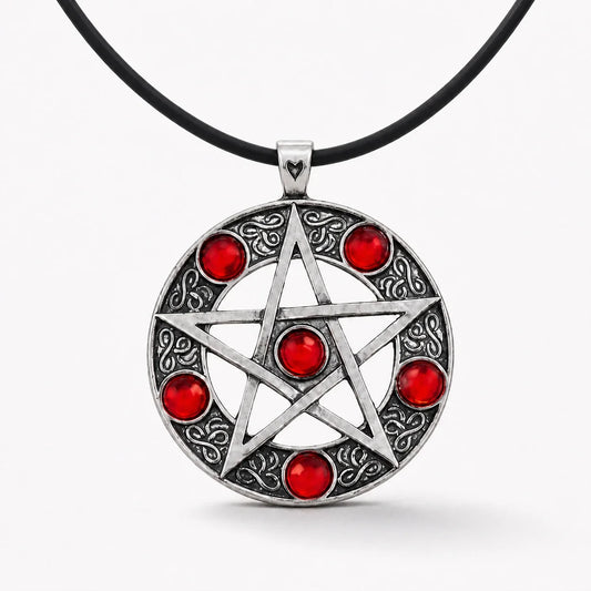 Pentacle Crystal Protection Necklace studio product photo