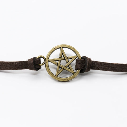 Pentacle Protection Bracelet antiqued bronze studio product image