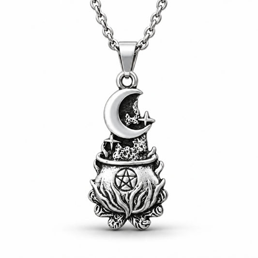 Moonlit Lotus Pentacle Necklace studio product photo