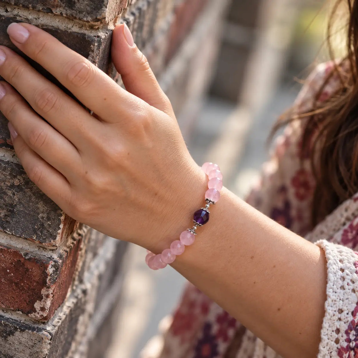 Rose Quartz Amethyst Harmony Bracelet