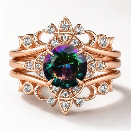 Rainbow Trinity Crown Ring studio product photo