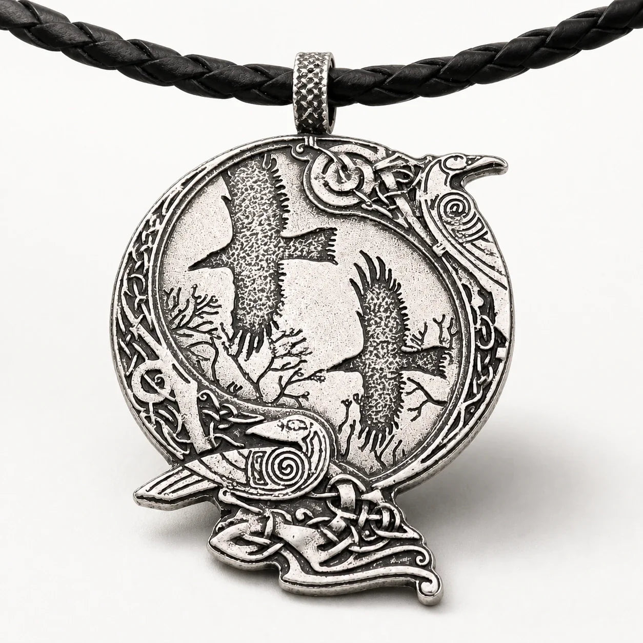 Raven Celtic Knot Necklace studio product photo