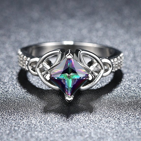Rainbow Fire Topaz Ring