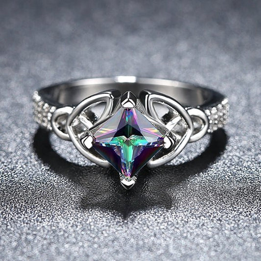 Rainbow Fire Topaz Ring