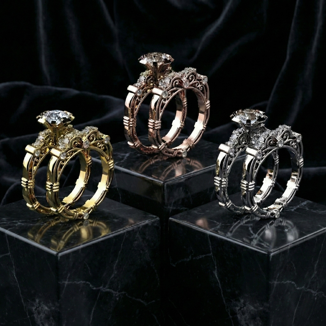 Royal Bond Crystal Ring Set