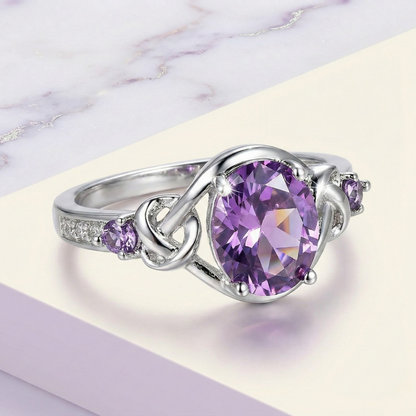 Sacred Amethyst Knot Ring