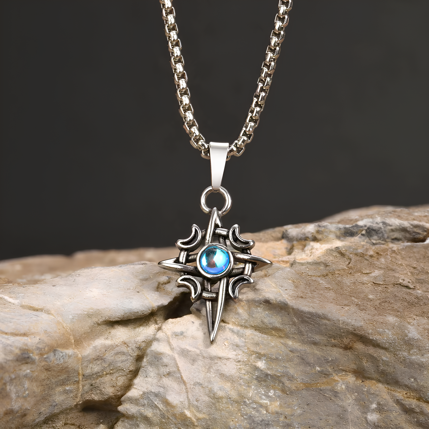 Celestial Cross of the Moons Necklace