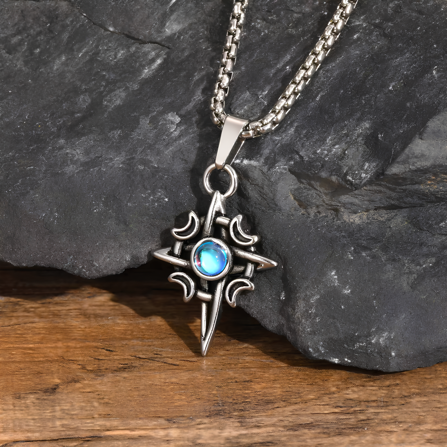 Celestial Cross of the Moons Necklace