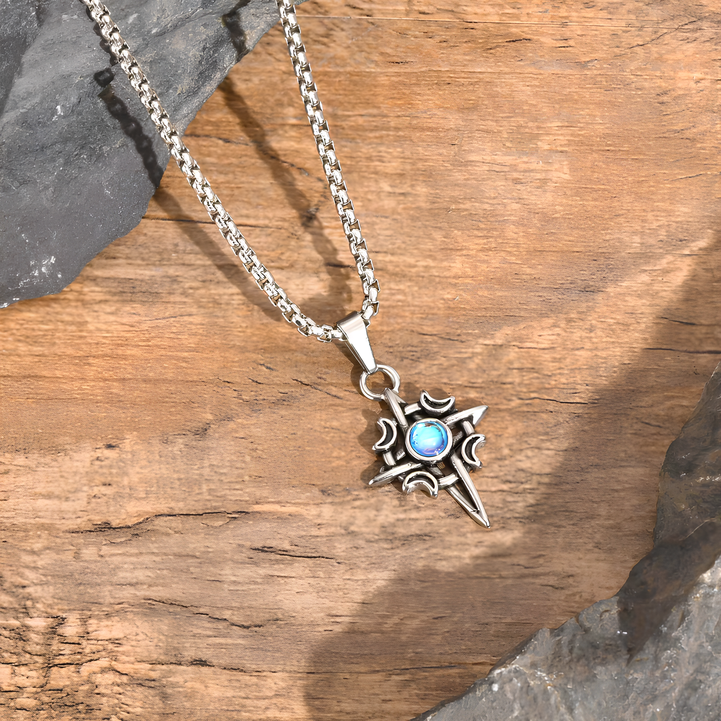 Celestial Cross of the Moons Necklace