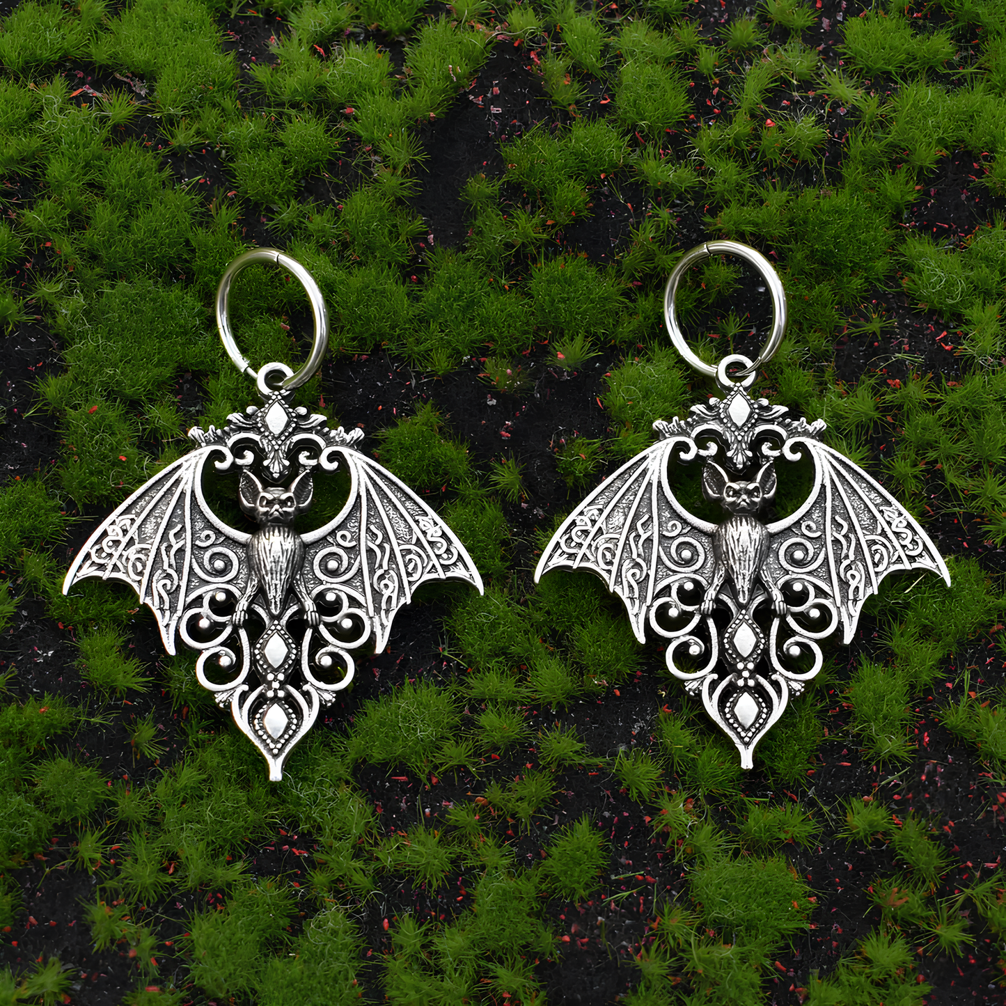Gothic Bat Guardian Earrings