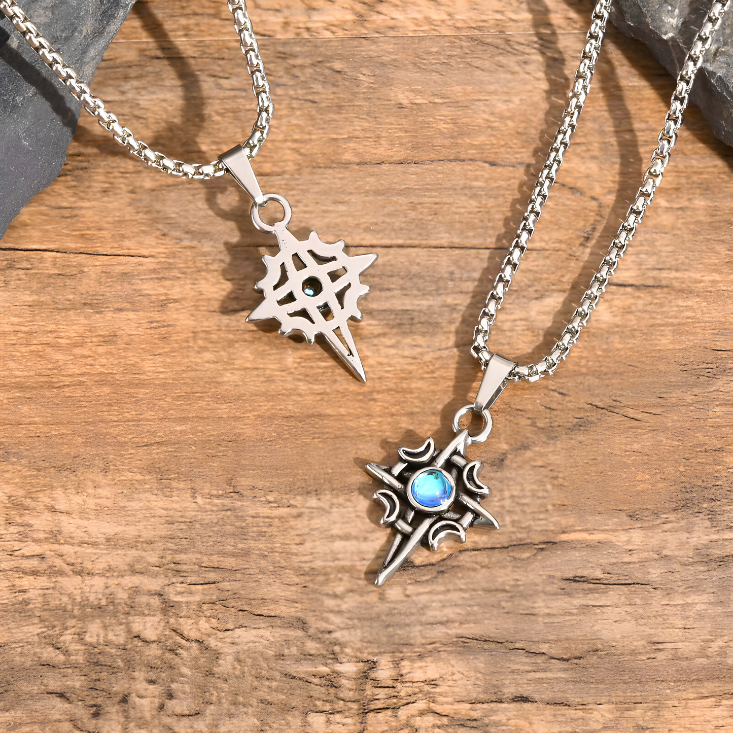Celestial Cross of the Moons Necklace
