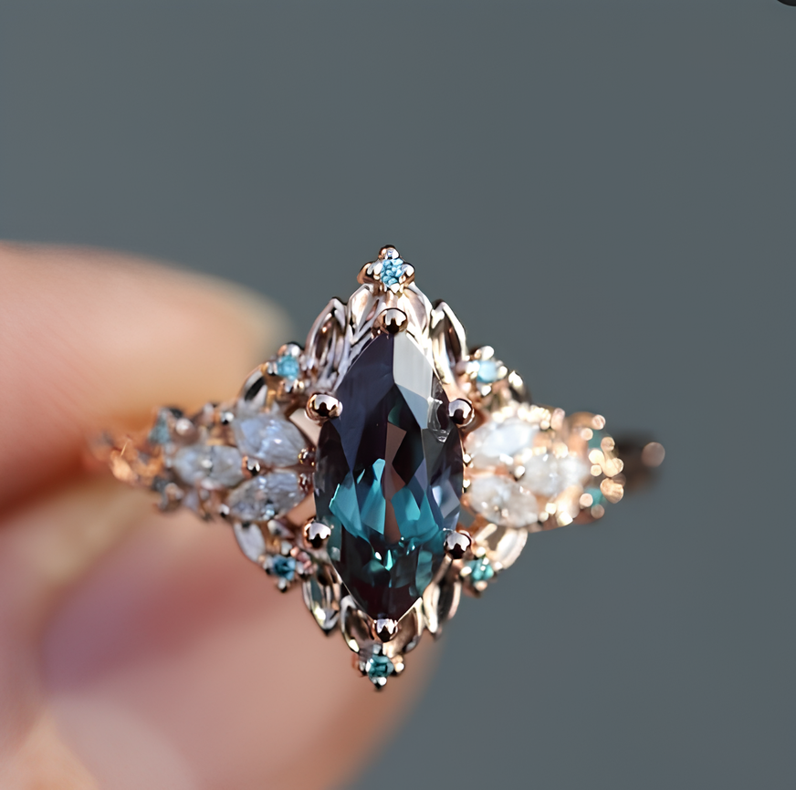 Shadowleaf Guardian Crystal Ring