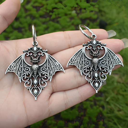 Gothic Bat Guardian Earrings
