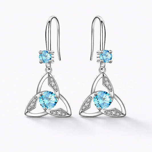 Sky Triquetra Earrings studio product photo