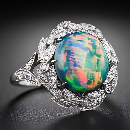 Green Opal Grove Aura Ring