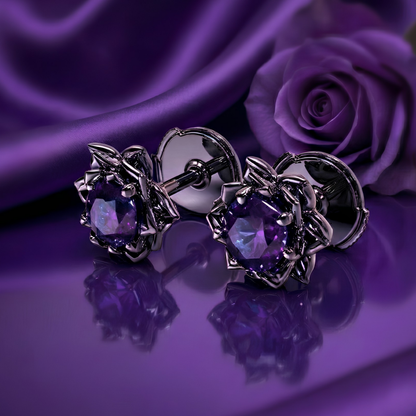 Shadow Petal Crystal Earrings