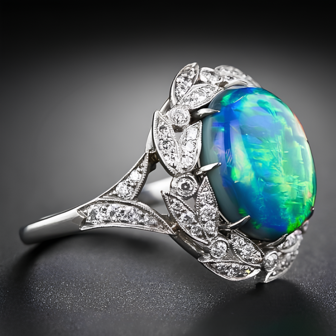 Green Opal Grove Aura Ring