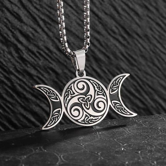 Trinity Spiral of Protection Necklace with Celtic design for spiritual safety and harmony.