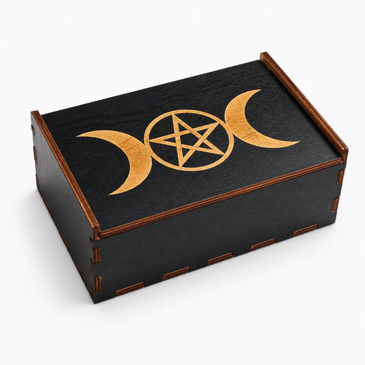Triple Goddess Tarot Wooden Box studio product photo