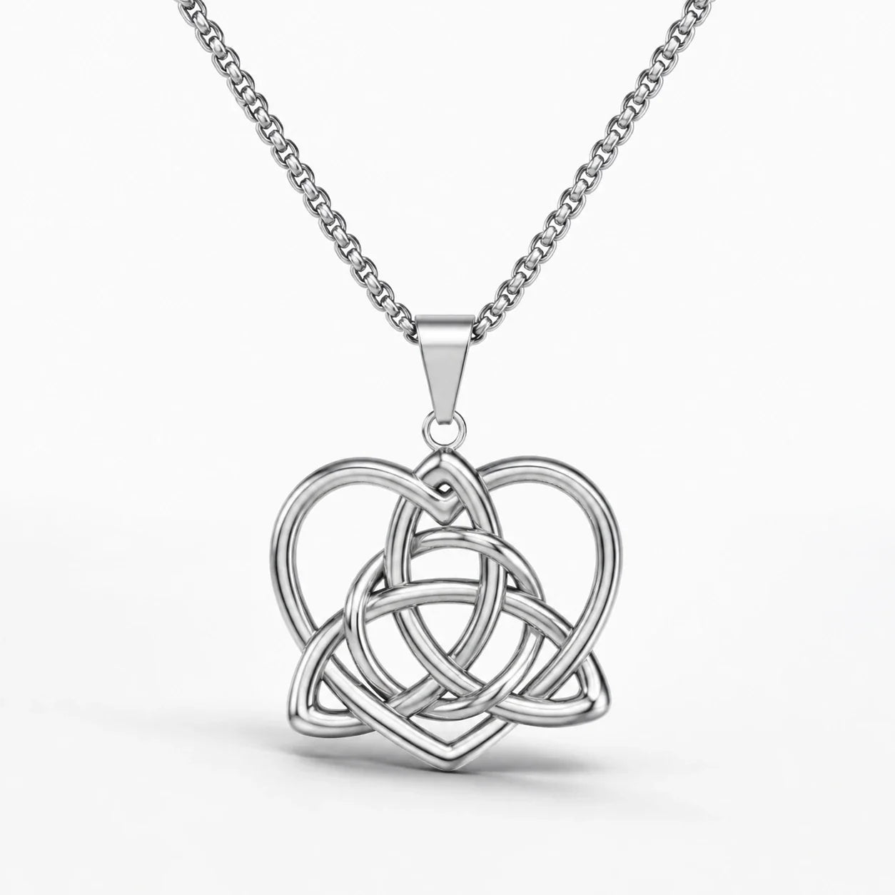 Triquetra Heart Love Necklace studio product photo