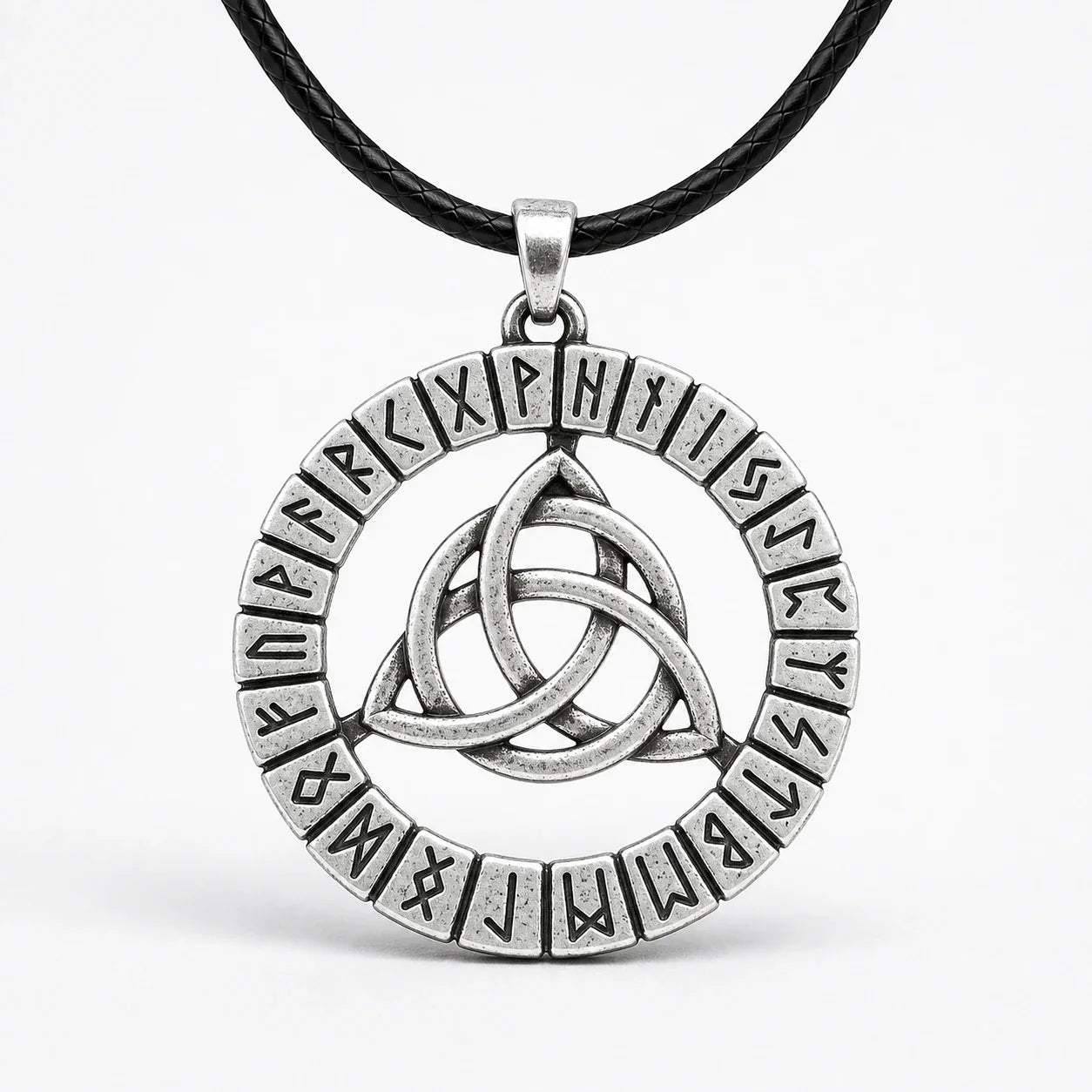 Triquetra Runes Protection Necklace studio product photo