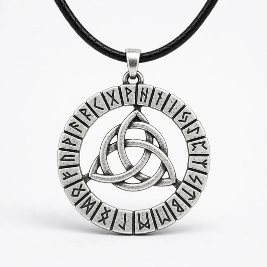 Triquetra Runes Protection Necklace studio product photo