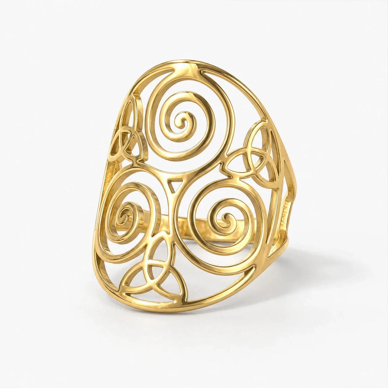 Triquetra Triskele Ring studio product photo